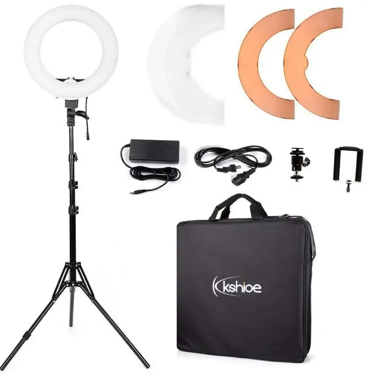 Ring Light, 14'' Dimmable Continuous Circle Lighting Kit Photography Photo Studio Light,YouTube Starter Kit for Makeup, Camera Smartphone and TIK Tok Video Shooting