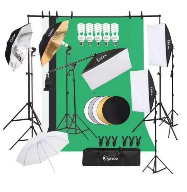 Photography Lighting Kit, Light Box Photography with Backdrap Stand, Photo Backdrops for Photo Studio Product, Portrait and Video Shooting